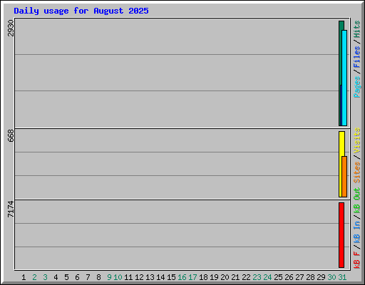 Daily usage for August 2025