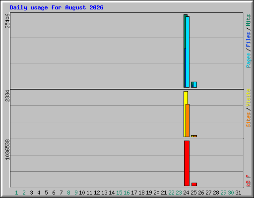 Daily usage for August 2026